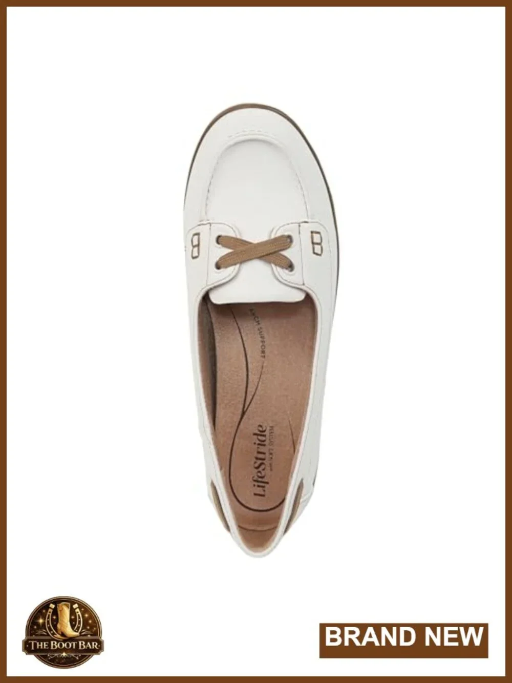 LifeStride Nautical Women's Slip-On Boat Shoe with Arch Support Cushioned